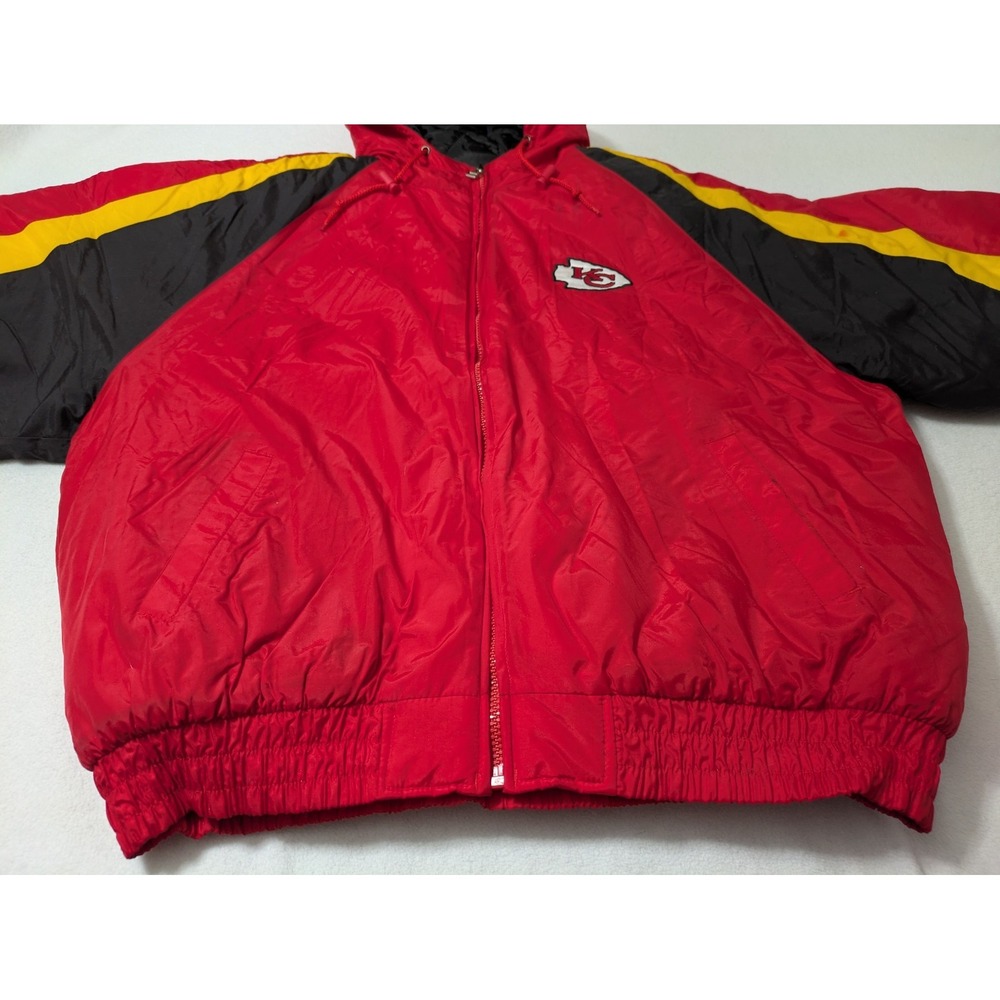Kansas City Chiefs Puffer  Hooded Jacket‎ Coat Game Day Logo7 Men Size XXL